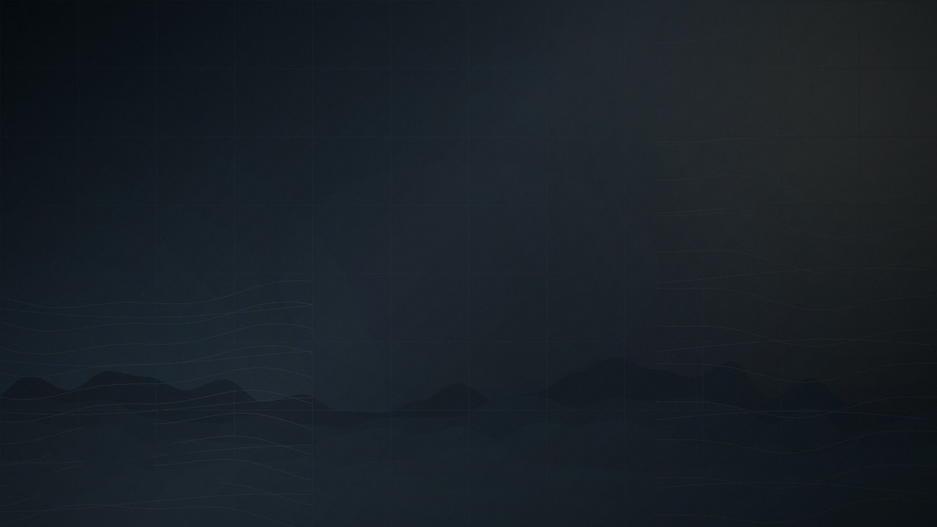 Dark ridgelines over a faint grid